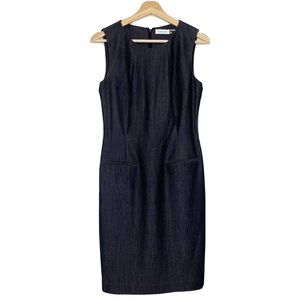 Calvin Klein Sheath Dress Sleeveless Gray Sz 4